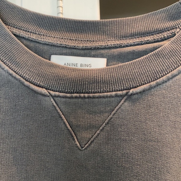 Anine bing Esme sweatshirt crew neck revolve grey size small bell sleeve - Picture 6 of 7